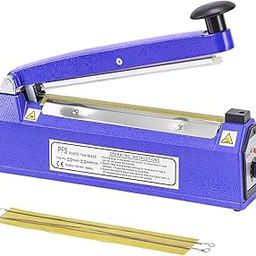 MLD for Metronic Impulse Heat Sealer Manual Bags Sealer Heat Sealing Machine 8 Inch Impulse Sealer Machine for Plastic Bags PE PP Bags with Extra Replace Element Grip(Blue)-image-95