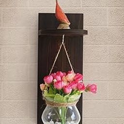 TIED RIBBONS Decorative Wall Shelf with Flower Pot and Artificial Flowers for Wall Home Living Room Decoration (37 Cm X 12 Cm)-image-33