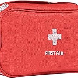 Kuber Industries Small Medicine Pouch for Travel & Empty First Aid Box for Home | Camping Survival Kit & Emergency Items Organizer | Travelling Medical Essentials Pouch | YJ-23-RED | Red-image-7