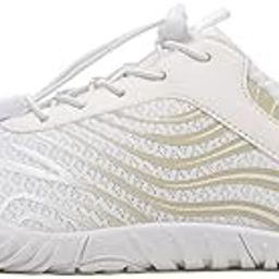 Anti-Slip Rubber Athletic Hiking Water Shoes for Mens Womens | Barefoot Aqua Swim Walking Shoes | Five-Finger Shoes | Running Shoes Lightweight Sneakers - Color: White-A | Size: 40-image-87