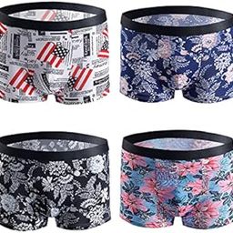 Ice Silk Briefs Men Boxer Brief | Men Extra-Thin Ice Silk Elasticity | Best Fitting (80 to 85cm) | Pack of 4 (Multi-Color)-picture-50