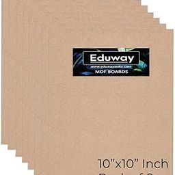 Eduway® 10x10 Inch MDF Board Wood Sheet for Mandala , Lippan, Resin Art & Craft , 4mm Thick, Pack of –8 - Premium Cardboard Material for Artists, Art and Craft Students - Hard Cutout in Small and Large Sizes (25x25 cms)-image-44