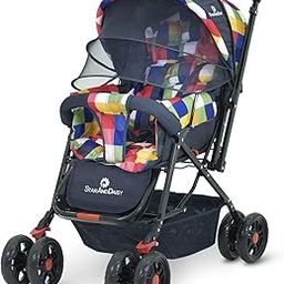 StarAndDaisy Stroller for Baby Boy & Girl 0 to 3 Years / Baby Stroller with Lightweight / Foldable Pram for Baby with 3-Point Safety Harness, Adjustable Backrest, 360° Swivel Wheel, Large Storage, Reversible Handlebar, Extended Mosquito Net (Vibgyor)-26