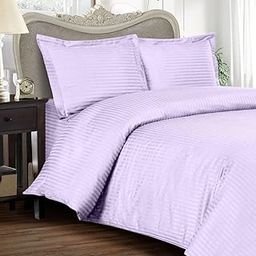 Aroma Brand Double Bed Satin Stripe Plain Solid Duvet Cover/Quilt Cover/Comforter Zipper Cover/Rajai Cover for Home, Hotel and Resorts 300 TC (90 * 100 Inches) (Lavender)-image-76