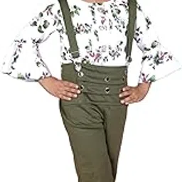 kidzo Girl's Top and Dungaree Set | Trendy Clothing Set | White/Green | 6-7 Years | KIDS11877-picture-13