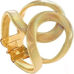 Elvora Bracelet for Woman | Fashion Golden Broad Wrist Bracelets Hand Accessories for Women | Golden Bold Cuff Bracelets for Girls | Birthday Gift for Women Anniversary Gift for Wife-image-84