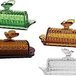 Glass Butter Dish Multifunctional Butter Keeper for Household Restaurant Bar Green-image-39