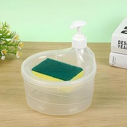 Oblivion Soap Dispenser – 2-in-1 Soap Pump Dispenser with Dish Sponge Holder, Multi-Functional Double Layer Liquid Organizer for Kitchen Sink Countertop and Plastic Bathroom Accessories (Pack of 1)-12