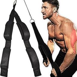 FITCOZI Tricep Rope Cable Attachment Pull Down Rope Long Tricep Fitness Rope with 2 Sets of Handles Heavy Duty Press Down Gym Rope Cable Machine Attachment for Push Downs, Crunches, Facepulls-10