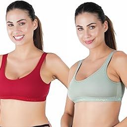 Molded Women Sports Bra,Non-Padded, Full Coverage for Women & Girls Beginners Non-Wired T-Shirt Gym Workout Bra, Activewear-picture-19