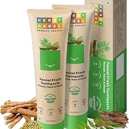 Herby Angel Fennel Fresh Baby Toothpaste for Strong Teeth, Healthy Gums & Cavity Protection - 100% Natural & Organic Tooth Paste for Kids Ages 12 Months & Above (Pack of 2) (25 GM Each)-picture-1