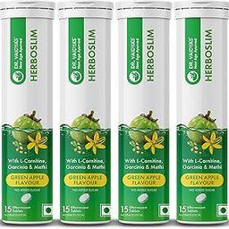 Dr. Vaidya's Herboslim Fizz With L-Carnitine, Garcinia, And No Added Sugar, Green Apple Flavour, 15 Tablets (Pack of 4)-21