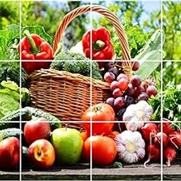 Sai Designs Green Vegetables & Fruits Basket Kitchen Wall Sticker,Waterproof and Anti Oil Stain,Kitchen Wall Coverings Area (49Cm X 79Cm)-image-10