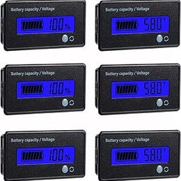 3pcs Battery Meter DC 12V 24V 36V 48V Battery Capacity Indicator Golf Cart Voltage Meter with LCD Display Blue Backlight-11