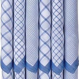 Men's Italia 100% Pure Cotton Handkerchief White Blue Checks-image-18