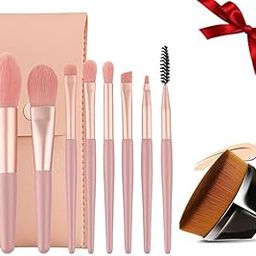 SPEN CANDLES Mini 9pcs Makeup Brush Set, Professional, 2 Face Brushes, 6 Precision Brushes, makeup pouch Professional Mini Cosmetic Brushes Kit Complete Function Small Size with Case for Women,Eco-Friendly, Gift Set, Synthetic Hair, Vegan & Cruelty-Free for Valentines Day Gifts (9pcs) Multicolor-image-81