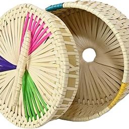 Palm Leaf Small Storage Box, Handwoven Decorative Container with Lid/Jewel Storage/Gift Box-image-27