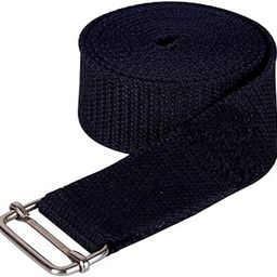 Yoga Straps Cotton Yoga Strap/Belt with Extra Safe Adjustable D-Ring Buckle for Pilates, Gym Workouts, Physical Therapy, Improves Sitting Posture for Women & Men (Blue 8 Feet Length)-image-31