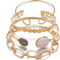 Latest Stylish Multilayer Gold Plated Bangle Bracelet for Women and Girls (rr14665b) Set of 4-12