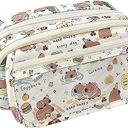 FunBlast Pencil Pouch For Girl Kawaii Pencil Pouch, Aesthetic Pencil Case Organizer, Large Capacity Stationary Organizer Case, Multipurpose Zipper Pouch For Kids & Adults (Capybaraprint, Multicolor)-30
