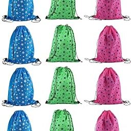 4 Blue, 4 Pink, 4 Green Non-Woven Haversacks Bags - Pack of 12-28