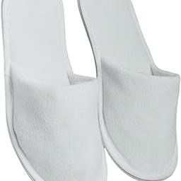 White Pack of 6 Pair Disposable Slippers, Cotton Closed Toe Hotel, Salons, Spa Slippers for Women and Men, Breathable Non-Slip Slippers for Hotel, Guests, Home or Commercial Use-picture-38