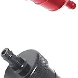 THE STYLE SUTRA 2 Pieces 8mm Aluminium Inline Fuel Petrol Diesels Filter Universal Red+Black-image-29