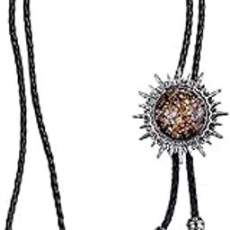 CALANDIS™ Celtic Agate Stone Western Novelty Rodeo Bolo Tie Leather Necktie Necklace Brown | Other Mens Accessories | Mens Accessories-image-21