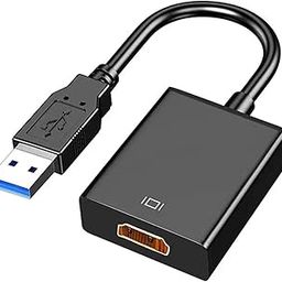 USB to HDMI Adapter, USB 3.0 to HDMI 1080P Video Audio Converter Connect PC, Laptop to Monitor, Support Windows XP 7/8/8.1/10-14
