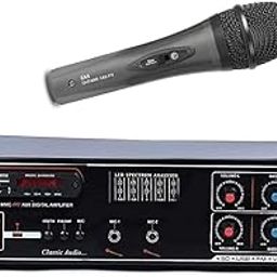 8 Transistor 4 Channel Stereo Power Amplifier with MIC/Bluetooth/USB/SD Card Slot/FM Radio/AUX Remote Control & Built-in Equalizer 5500 WATT Amplifier With Corded Premium MIC.-12