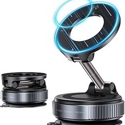EYUVAA LABEL Vacuum Ultra Suction Magnetic Phone Holder for Car, Foldable Mobile Holder with Easy Secure Grip Compatible with Mag Saf Car Mount, Windshield, Dashboard, Mirror (with Arm)-image-85