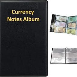HATHIYANI Currency Album for Notes (90 Pockets) - Faux Leather Cover Currency Note Collection Album - Fits Big Currency Notes (Black) (PACK OF 1)-17