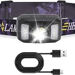 LICAEVEY LED Headlamp Flashlight for Adults, Ultra Bright Rechargeable Motion Sensor Headlight with White Red Light & COB Side Light, for Outdoor Camping Running Hiking Fishing-image-49