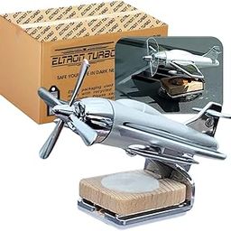 Eltron Turbo Aeroplane Glider Design Working On Solar Power Car Interior Accessories Decoration Diffuser/Dispenser Rotating Fan Dashboard Aroma Organic Fragrance Car Perfume (Pack of 1, Silver), Wipe-11