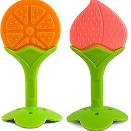 RM Toys Combo of 2 Baby Teething Toys for Babies 0-6 Months| Baby Toys 6 to 12 Months, BPA Free Soft and Textured Fruit Shaped Silicone Teether Relief Soothing Sore Gums Chew Infant Toys-image-78