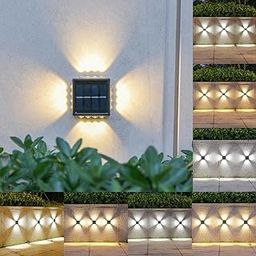 FLIPHOME Outdoor Solar Wall Decor Light, 4-Way Adjustable Up/Down, Waterproof, Auto On/Off Sensor, Yellow (1)-image-24
