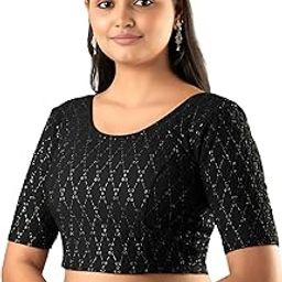 Women's Anita Velvet Blouse – Half Sleeve Readymade Design with Soft Velvet Finish-picture-31