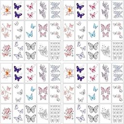 LOOM TREE 60Pcs Temporary Tattoos Butterfly Stickers Decoration Costume Accessories | Temporary Tattoos-image-11