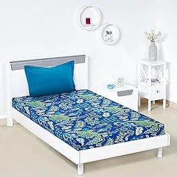 Amazon Brand - Solimo Floral Treasure 144 TC 100% Cotton Single Bedsheet with One Pillow Cover, Soft and Smooth (Traditional, Blue and Green)-picture-23