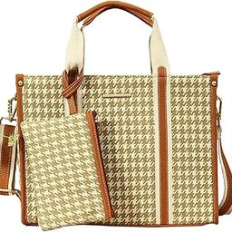Canvas & Vegan Leather Office Bag, Built-in Bottle Holder, Laptop Compartment, Back Loop, Multi-Utility Pouch | Set of 2-image-0