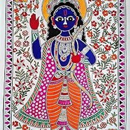 Shri Ram Chandra | Madhubani Art | Handmade with Nib and Brush | Authentic Madhubani Art | Handmade | Handmade Sheet-image-76