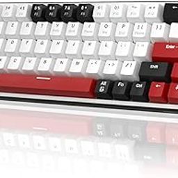MageGee 60% Mechanical Gaming Keyboard,Hot-Swappable Compact Blue LED Backlit Gaming Keyboard, Sky Wired Ergonomic Mini Office Keyboard for Windows PC Gamer (Purple Switch, Black & White)-image-86