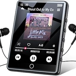 64GB MP3 Player with Bluetooth 5.3, 2.8-inch Touch Screen Digital Music Player, Portable MP3 Player Bluetooth with Speakers High Fidelity Lossless Sound Quality, FM Radio, Voice Recorder, E-Book-0