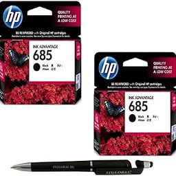 HP 685 Ink Cartridge (Black) Twin (Set of 2) with 3in1 Multi-Function Mobile Phone Stand, Stylus Pen, Anti-Metal Texture Rotating Ballpoint Pen (Very Colors)-image-17