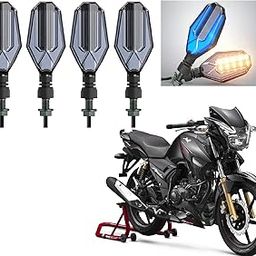 AUTOADDICT Auto Addict Bike indicator LED lights dual color (U shape,4 pcs,DRL) For TVS Apache RTR 180-image-37