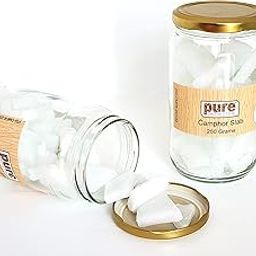 Pure Source India Camphor Slab in Glass Jar Air Tight Packing, The Camphor Tablet is Suitable for Puja or to Use in Aroma Burner (Kapoor 250 Gram Pack), Natural (PSI-KPR-250GRM)-54