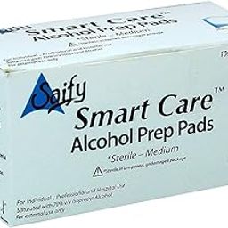 Smart Care Two Ply Folded Antiseptic Sterile Swabs - Medium Size (100 Individual Pads) for Premium Wound and Skin Care-image-58