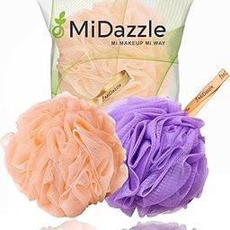 Midazzle Luxury Bathing Loofah Sponge Exfoliator Scrubber for High Lather Cleansing (Small, Pack of 2)-35