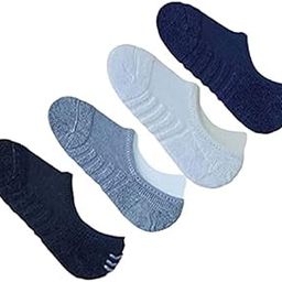 Men & Women, Unisex Cotton and Spandex 100% Towel Loafer Socks with Anti Skit Silicon, Free Size, Pack of 4 Pairs-image-85