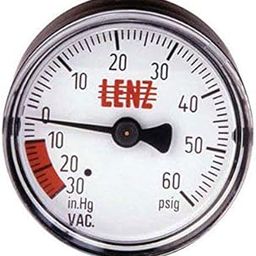 Lenz Indicator Gauge Filter Compound CP-2: 0-60 Max PSI, 2" Diameter Width, 1/8" NPTF Port Size, 221052-12